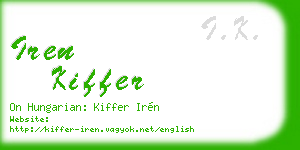 iren kiffer business card