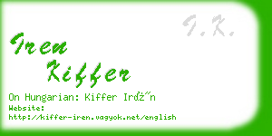 iren kiffer business card